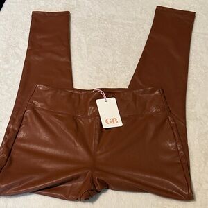GB Brown Faux Leather Leggings